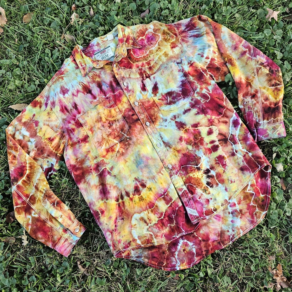 XL Levi's Men's cotton utility button up shacket tie dye
